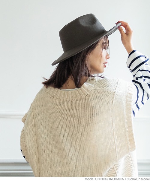 coca（coca）（コカ）の「ウールハット（ハット・レディース・ベージュ/チャコールグレー・ONE SIZE）」の8枚目の写真