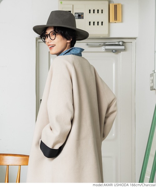 coca（coca）（コカ）の「ウールハット（ハット・レディース・ベージュ/チャコールグレー・ONE SIZE）」の6枚目の写真