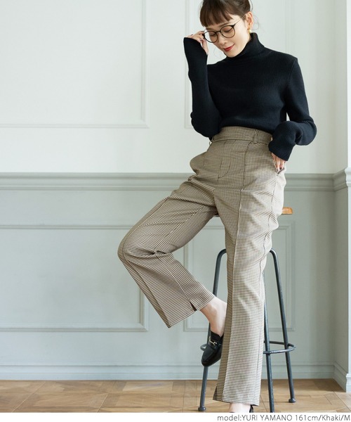 coca（coca）（コカ）の「チェック柄センタシームパンツ（その他パンツ・レディース・カーキ・M/L）」の13枚目の写真