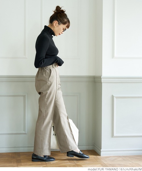 coca（coca）（コカ）の「チェック柄センタシームパンツ（その他パンツ・レディース・カーキ・M/L）」の2枚目の写真