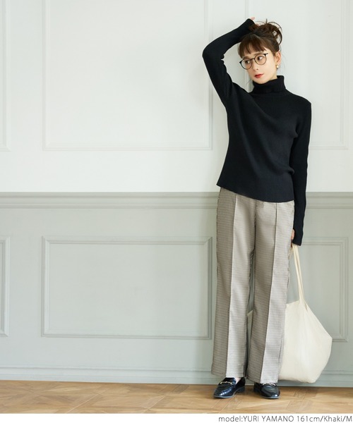 coca（coca）（コカ）の「チェック柄センタシームパンツ（その他パンツ・レディース・カーキ・M/L）」の3枚目の写真