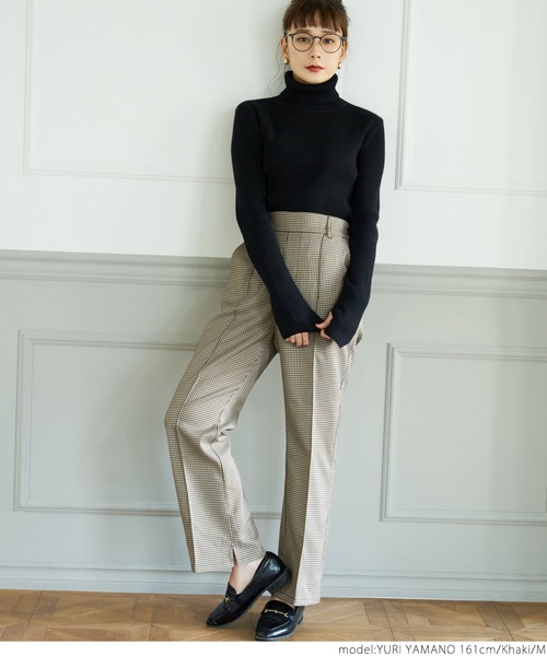 coca（coca）（コカ）の「チェック柄センタシームパンツ（その他パンツ・レディース・カーキ・M/L）」の5枚目の写真