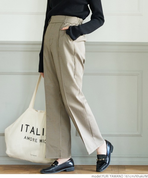 coca（coca）（コカ）の「チェック柄センタシームパンツ（その他パンツ・レディース・カーキ・M/L）」の4枚目の写真