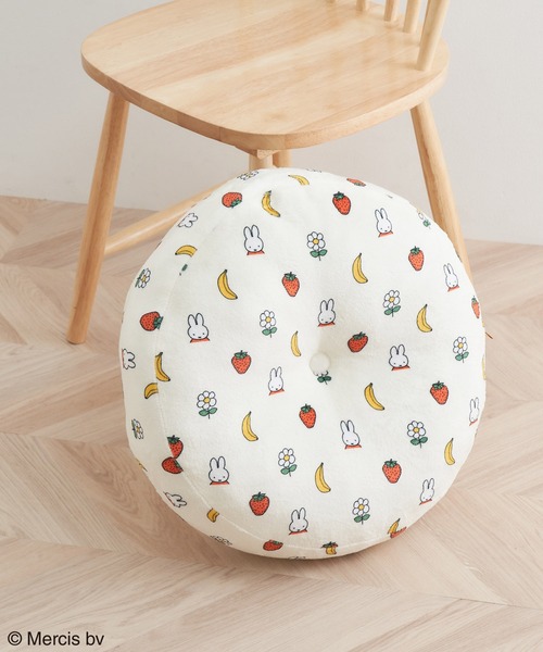 Miffy（ ミッフィー）の「【miffy×ROPE' PICNIC】フルーツフラワープリントふかふかクッション（クッション/クッションカバー・レディース・ネイビー/キナリ・FREE）」の2枚目の写真