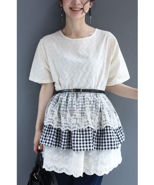 cawaii(カワイイ)の「3段に重なるフリル裾プルオーバートップス(Tシャツ/カットソー・レディース・ホワイト・FREE)」の3枚目の写真