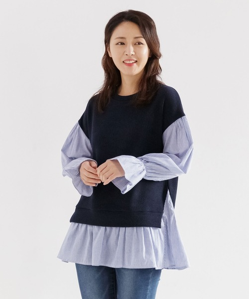 ファッションの レイヤード風トップス（Tシャツ/カットソー）｜Bee des Bee トップス