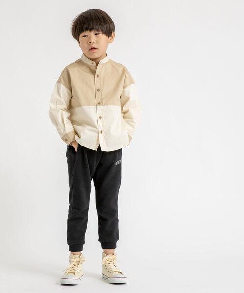 coen（コーエン）の「【coen キッズ】バイカラーCPOバンドカラーシャツ（シャツ/ブラウス・キッズ・ベージュ/ダークグレー・100/110/120/130）」の8枚目の写真
