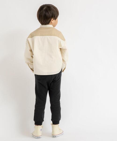 coen（コーエン）の「【coen キッズ】バイカラーCPOバンドカラーシャツ（シャツ/ブラウス・キッズ・ベージュ/ダークグレー・100/110/120/130）」の9枚目の写真