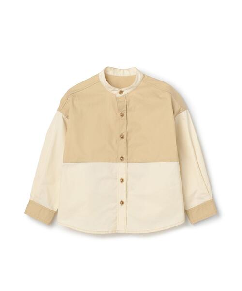 coen（コーエン）の「【coen キッズ】バイカラーCPOバンドカラーシャツ（シャツ/ブラウス・キッズ・ベージュ/ダークグレー・100/110/120/130）」の11枚目の写真