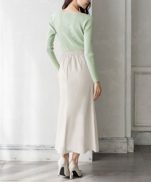 Julia Boutique（ジュリアブティック）の「ロング丈チューリップスカート/21536（スカート・レディース・ホワイト/グリーン系/オレンジ/ブラック/ピンク/ブルー/ベージュ/ベージュ系・LONG）」の9枚目の写真