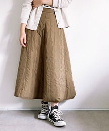 中綿キルトフレアースカート