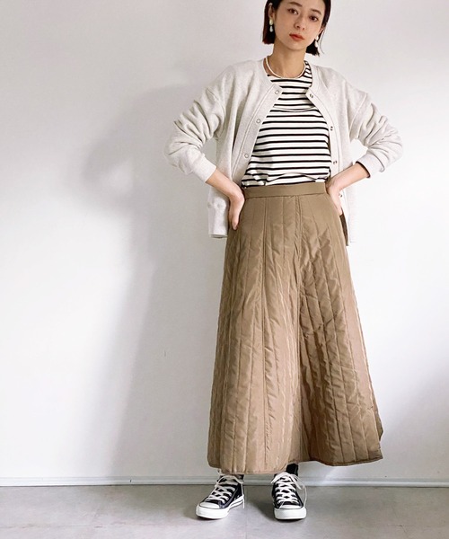 ottilie（オティーリエ）の「中綿キルトフレアースカート（スカート・レディース・ブラック/カーキ・FREE）」の21枚目の写真