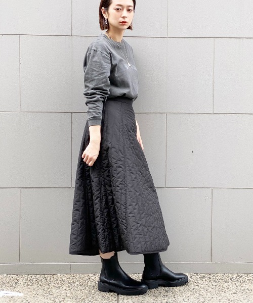ottilie（オティーリエ）の「中綿キルトフレアースカート（スカート・レディース・ブラック/カーキ・FREE）」の19枚目の写真