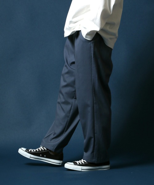 ANPAS(アンパス)の「TR Wide Tapered Pants/TR ワイドテーパードパンツ スラックス カラーパンツ(スラックス・メンズ・ブラック/ベージュ/オリーブ/チェック/グレイッシュベージュ/グレイッシュブルー/ベージュ系その他/グリーン/カーキ/モカ/ブルー・LL/M/L)」の10枚目の写真