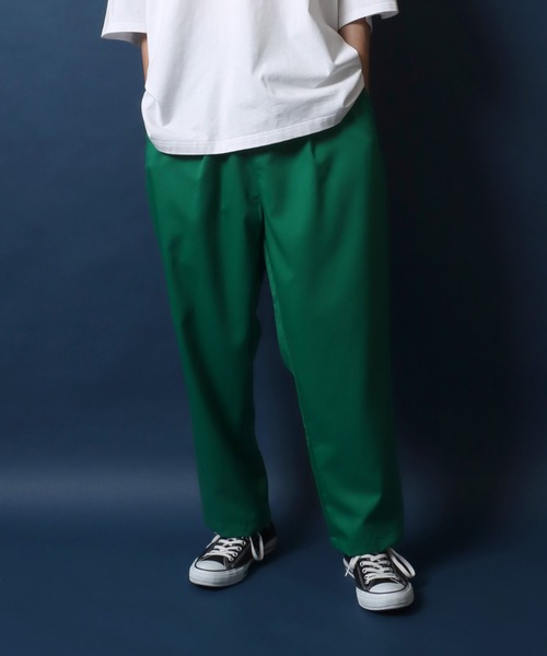 ANPAS(アンパス)の「TR Wide Tapered Pants/TR ワイドテーパードパンツ スラックス カラーパンツ(スラックス・メンズ・ブラック/ベージュ/オリーブ/チェック/グレイッシュベージュ/グレイッシュブルー/ベージュ系その他/グリーン/カーキ/モカ/ブルー・LL/M/L)」の14枚目の写真