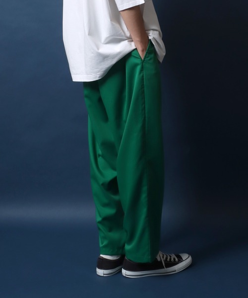 ANPAS(アンパス)の「TR Wide Tapered Pants/TR ワイドテーパードパンツ スラックス カラーパンツ(スラックス・メンズ・ブラック/ベージュ/オリーブ/チェック/グレイッシュベージュ/グレイッシュブルー/ベージュ系その他/グリーン/カーキ/モカ/ブルー・LL/M/L)」の13枚目の写真