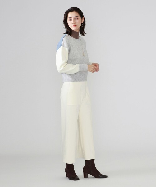 CAST:（キャストコロン）の「セミワイドニットパンツ（その他パンツ・レディース・オフホワイト/ブラック/ブラウン系その他5・M/S/L）」の6枚目の写真