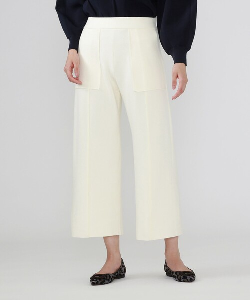 CAST:（キャストコロン）の「セミワイドニットパンツ（その他パンツ・レディース・オフホワイト/ブラック/ブラウン系その他5・M/S/L）」の8枚目の写真