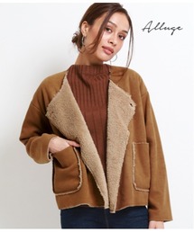 Alluge | ノーカラーショートジャケット(ライダースジャケット)