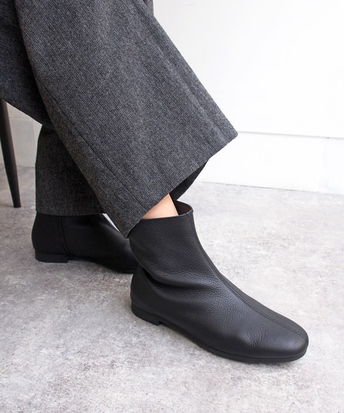 防水 シンプルショートブーツ