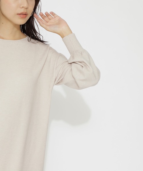 NATURAL BEAUTY BASIC(ナチュラルビューティーベーシック)の「レイヤードニットワンピース(ワンピース・レディース・グレイッシュベージュ/チャコールグレー/ピンク・MEDIUM)」の16枚目の写真