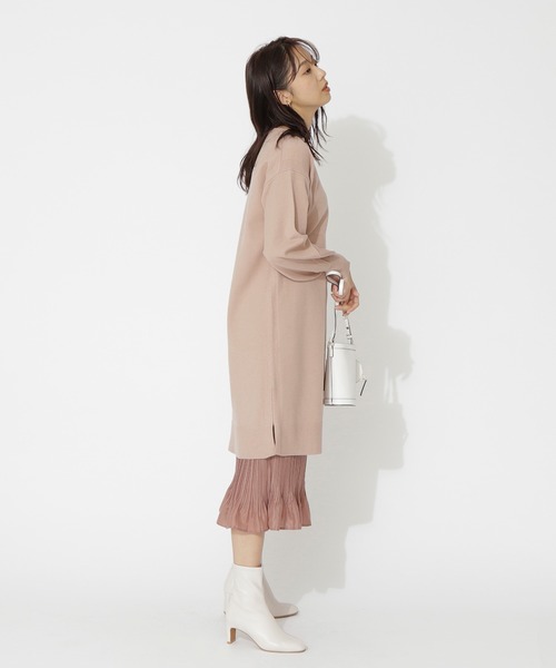 NATURAL BEAUTY BASIC(ナチュラルビューティーベーシック)の「レイヤードニットワンピース(ワンピース・レディース・グレイッシュベージュ/チャコールグレー/ピンク・MEDIUM)」の18枚目の写真