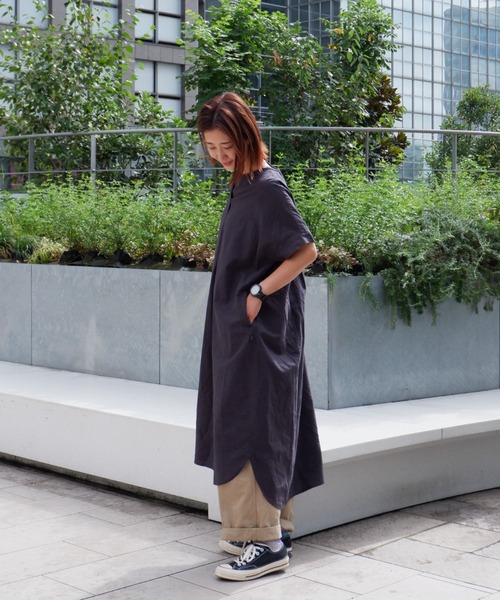 MANASTASH(マナスタッシュ)の「MANASTASH/マナスタッシュ W's HEMP POP DRESS ウィメンズ ヘンプポップワンピース(ワンピース・レディース・ライトブルー/ブラック/ライム・MEDIUM)」の13枚目の写真