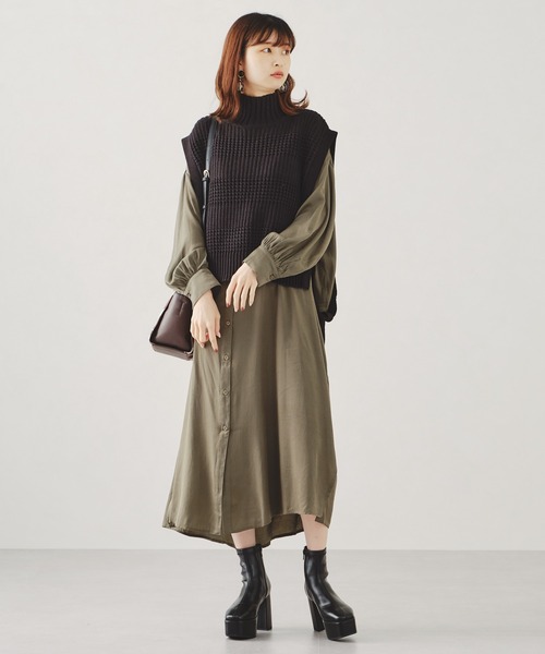 ORiental TRaffic（オリエンタルトラフィック）の「厚底プラットフォームストレッチブーツ/11423（ブーツ・レディース・ホワイト/ブラック・LL/3L/SS/S/M/L）」の7枚目の写真