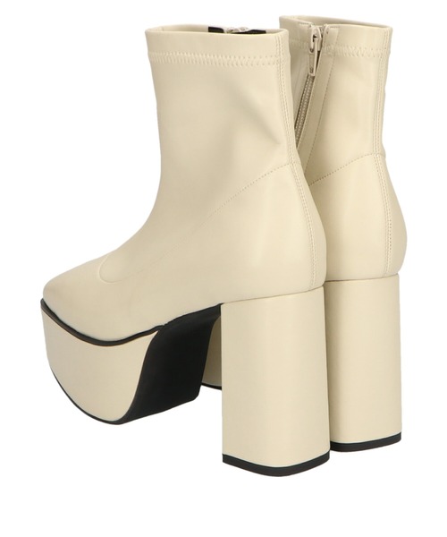 ORiental TRaffic（オリエンタルトラフィック）の「厚底プラットフォームストレッチブーツ/11423（ブーツ・レディース・ホワイト/ブラック・LL/3L/SS/S/M/L）」の17枚目の写真