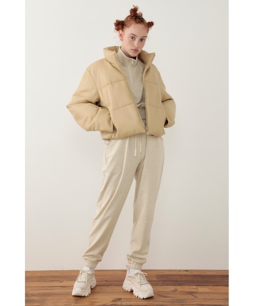 SLY（スライ）の「Sly Skin SOFT SWEAT JOGGER PT ソフト スウェットジョガー パンツ（ルームウェア/パジャマ・レディース・ターコイズブルー/アイボリー・2/1）」の2枚目の写真