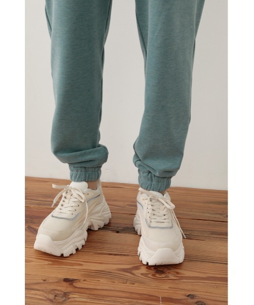 SLY（スライ）の「Sly Skin SOFT SWEAT JOGGER PT ソフト スウェットジョガー パンツ（ルームウェア/パジャマ・レディース・ターコイズブルー/アイボリー・2/1）」の18枚目の写真
