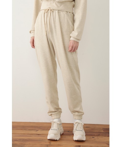 SLY（スライ）の「Sly Skin SOFT SWEAT JOGGER PT ソフト スウェットジョガー パンツ（ルームウェア/パジャマ・レディース・ターコイズブルー/アイボリー・2/1）」の4枚目の写真