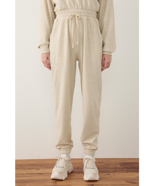 SLY（スライ）の「Sly Skin SOFT SWEAT JOGGER PT ソフト スウェットジョガー パンツ（ルームウェア/パジャマ・レディース・ターコイズブルー/アイボリー・2/1）」の5枚目の写真