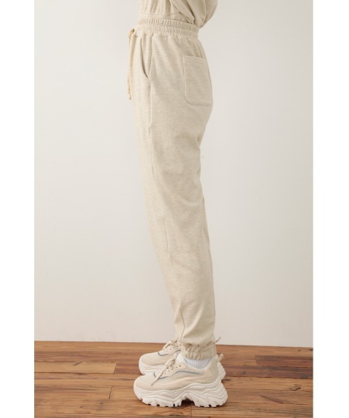 SLY（スライ）の「Sly Skin SOFT SWEAT JOGGER PT ソフト スウェットジョガー パンツ（ルームウェア/パジャマ・レディース・ターコイズブルー/アイボリー・2/1）」の6枚目の写真