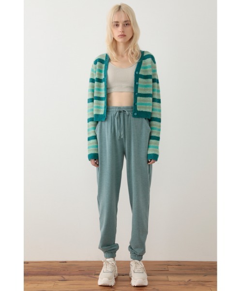 SLY（スライ）の「Sly Skin SOFT SWEAT JOGGER PT ソフト スウェットジョガー パンツ（ルームウェア/パジャマ・レディース・ターコイズブルー/アイボリー・2/1）」の9枚目の写真