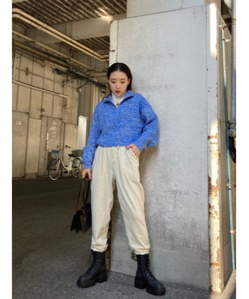 SLY（スライ）の「Sly Skin SOFT SWEAT JOGGER PT ソフト スウェットジョガー パンツ（ルームウェア/パジャマ・レディース・ターコイズブルー/アイボリー・2/1）」の19枚目の写真