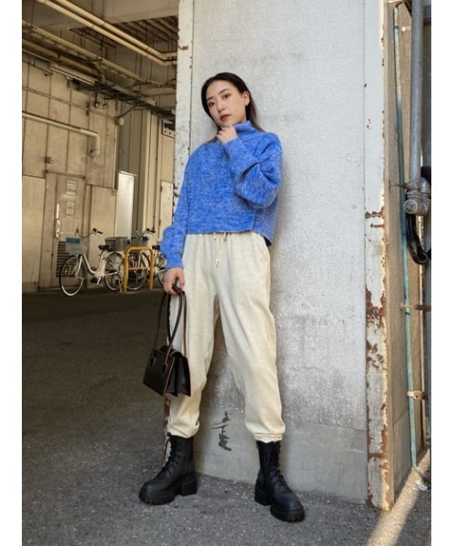 SLY（スライ）の「Sly Skin SOFT SWEAT JOGGER PT ソフト スウェットジョガー パンツ（ルームウェア/パジャマ・レディース・ターコイズブルー/アイボリー・2/1）」の21枚目の写真