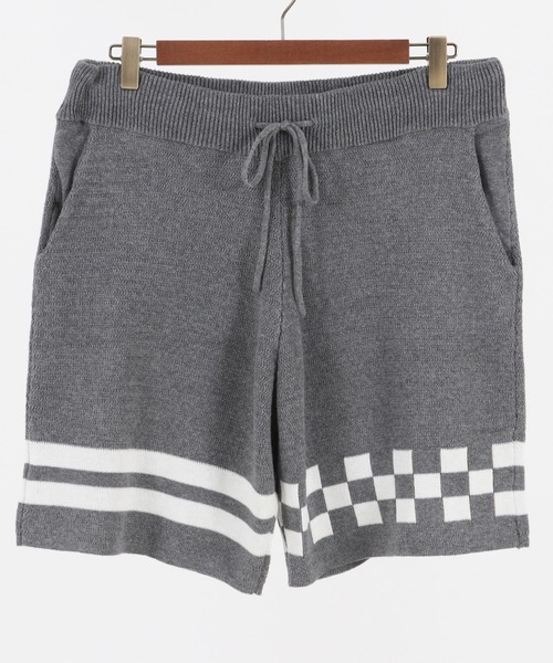 MARBLES(マーブルズ)の「MARBLES (マーブルズ)mp9575-CHECKER BORDER KNIT SHORTS チェックボーダーショーツ(その他パンツ・メンズ・ネイビー/トップグレー・MEDIUM/LARGE/X-LARGE)」の2枚目の写真