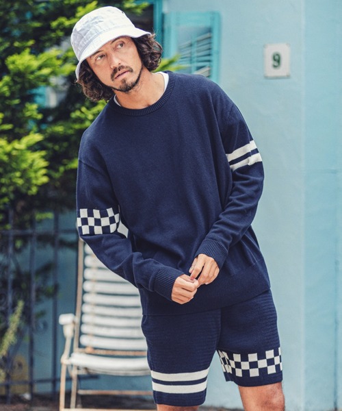 MARBLES(マーブルズ)の「MARBLES (マーブルズ)mp9575-CHECKER BORDER KNIT SHORTS チェックボーダーショーツ(その他パンツ・メンズ・ネイビー/トップグレー・MEDIUM/LARGE/X-LARGE)」の12枚目の写真