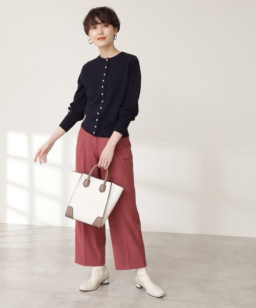 N.（N. Natural Beauty Basic）（エヌエヌナチュラルビューティーベーシック）の「◆パールボタンニットカーディガン（カーディガン/ボレロ・レディース・ネイビー/オフホワイト/グリーン/ブルー・MEDIUM）」の10枚目の写真