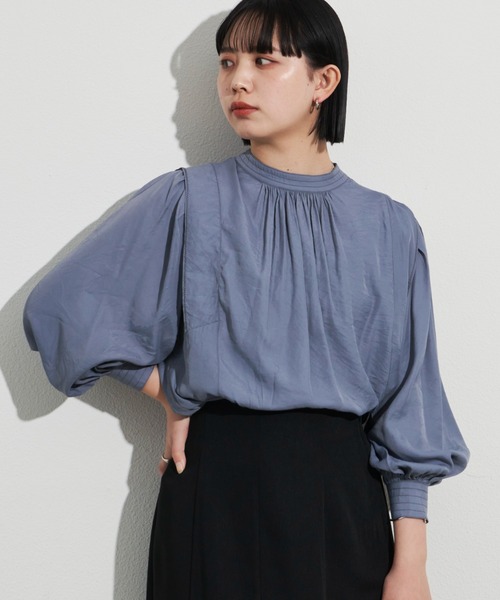 Aunt Marie's（アントマリーズ）の「袖ボリューム配色ステッチブラウス（シャツ/ブラウス・レディース・ブルー/ベージュ/ホワイト・FREE）」の18枚目の写真