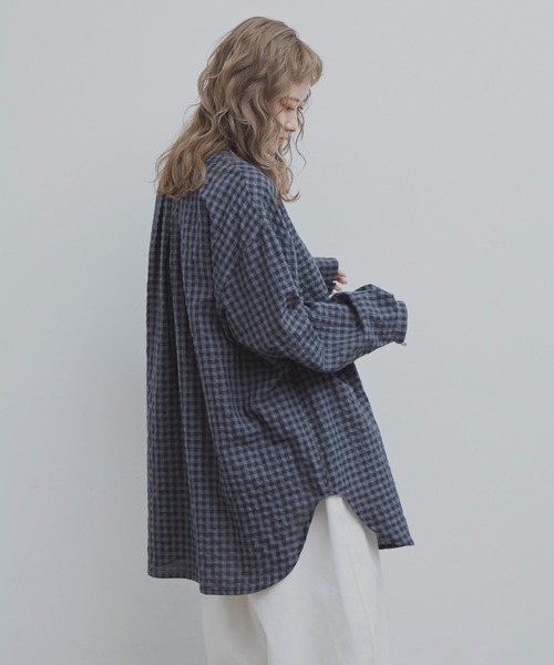 MERLOT（メルロー）の「長袖ブラウス（シャツ/ブラウス・レディース・ネイビー・FREE）」の7枚目の写真