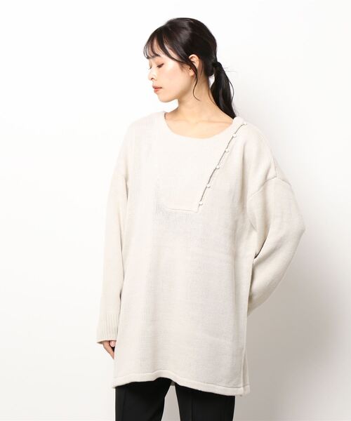 STYLEBLOCK(スタイルブロック)の「バルキーブザム切替チュニック(Tシャツ/カットソー・レディース・ブラック/オフホワイト/ピンク/モカ・M)」の11枚目の写真
