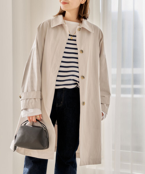 セール】□□□ハイカウントワイドステンカラーコート◇（ステン