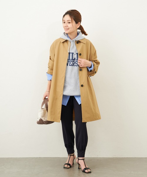 ハイカウントワイドステンカラーコート◆