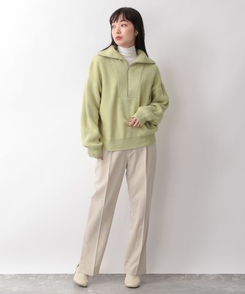 LOWRYS FARM（ローリーズファーム）の「ハイＺＩＰニットプルオーバー　265521（ニット/セーター・レディース・アイボリー/ブラック/グリーン・FREE）」の9枚目の写真