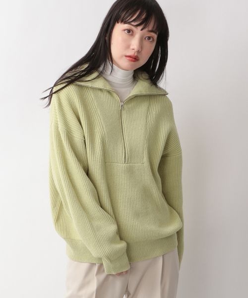 LOWRYS FARM（ローリーズファーム）の「ハイＺＩＰニットプルオーバー　265521（ニット/セーター・レディース・アイボリー/ブラック/グリーン・FREE）」の10枚目の写真