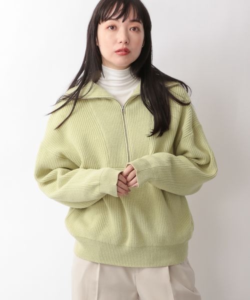 LOWRYS FARM（ローリーズファーム）の「ハイＺＩＰニットプルオーバー　265521（ニット/セーター・レディース・アイボリー/ブラック/グリーン・FREE）」の11枚目の写真