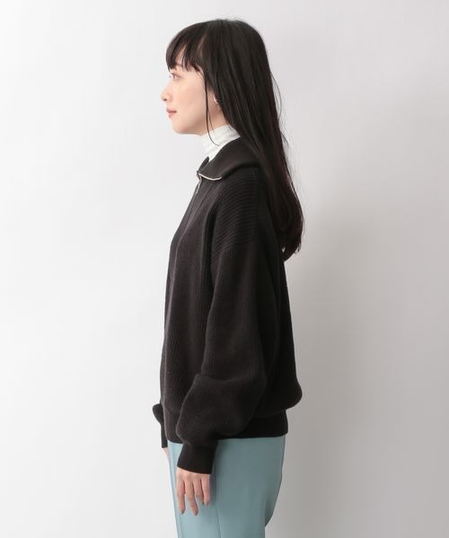 LOWRYS FARM（ローリーズファーム）の「ハイＺＩＰニットプルオーバー　265521（ニット/セーター・レディース・アイボリー/ブラック/グリーン・FREE）」の12枚目の写真