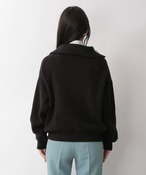 LOWRYS FARM（ローリーズファーム）の「ハイＺＩＰニットプルオーバー　265521（ニット/セーター・レディース・アイボリー/ブラック/グリーン・FREE）」の13枚目の写真
